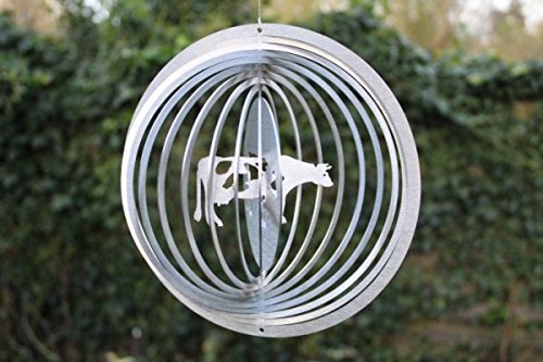 Edelstahl Windspiel "Kreis Kuh" - 19 cm von Manufaktur-Lichtbogen