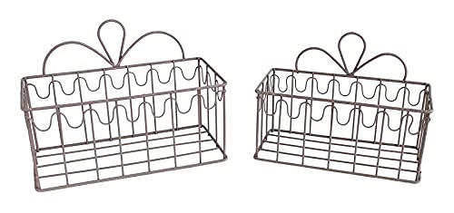 Manufaktur Lichtbogen 2er Set Wandkörbe grau Wandregal aus Metall Shabby Chic von Manufaktur Lichtbogen