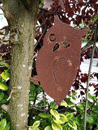Manufaktur Lichtbogen Edelrost Eule zum einschlagen in Baum/Holz Rostdeko von Manufaktur Lichtbogen