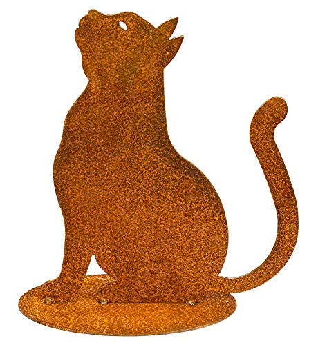 Manufaktur Lichtbogen Edelrost Gartenfigur Katze sitzend Rost Gartendeko von Manufaktur Lichtbogen