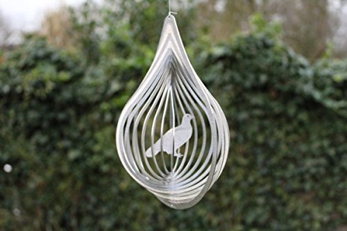 Manufaktur Lichtbogen Edelstahl Windspiel Tropfen Taube von Manufaktur Lichtbogen