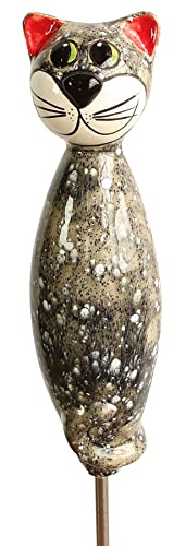 Manufaktur Lichtbogen Gartenfigur Katze aus Keramik 30 cm grau von Manufaktur Lichtbogen