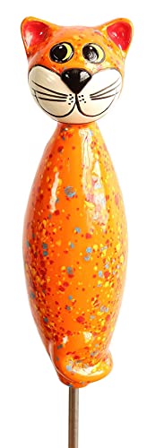Manufaktur Lichtbogen Gartenfigur Katze aus Keramik 30 cm orange von Manufaktur Lichtbogen