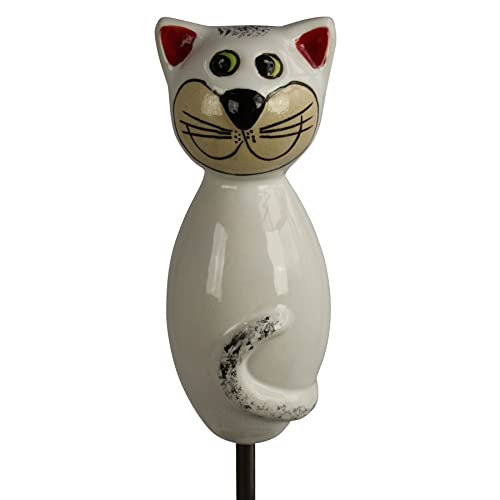 Manufaktur Lichtbogen Katze aus Keramik weiß 17 cm hoch von Manufaktur Lichtbogen