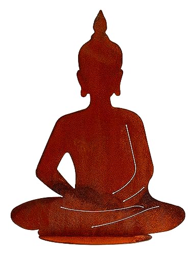 Manufaktur Lichtbogen Rost Gartenfigur Buddha sitzend 44,5 cm von Manufaktur Lichtbogen