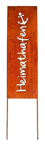 Manufaktur Lichtbogen Rost Schild Heimathafen 118 cm von Manufaktur Lichtbogen