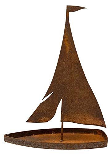 Manufaktur-Lichtbogen Rost Segelschiff 43 cm hoch Edelrost Gartendeko Metall Gartendekoation von Manufaktur-Lichtbogen