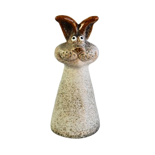 Manufaktur Lichtbogen Zaunhocker Hase aus Keramik Dekofigur Osterdeko Gartenfigur Ostern Frühling Deko von Manufaktur Lichtbogen