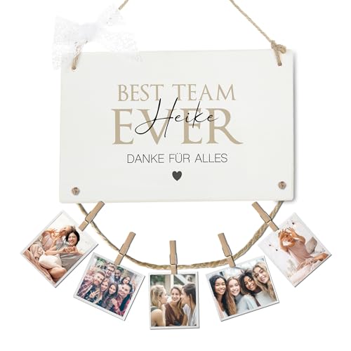 Kollegen Geschenk Geburtstag Geburtstagsgeschenk Team Geschenk Holzschild mit Namen Fotogeschenk personalisiertes Mitarbeiter Abschiedsgeschenk Arbeit Ruhestand Weihnachten (Best Team ever) von Manufaktur Liebevoll