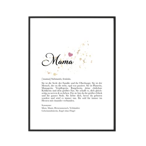 Manufaktur Liebevoll Poster - Kunstdruck mit Definition und Worterklärung des Wortes Mama - Geschenk für die Mama von Manufaktur Liebevoll