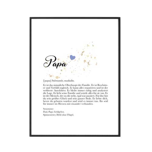 Manufaktur Liebevoll Poster - Kunstdruck mit Definition und Worterklärung des Wortes Papa - Geschenk für den Papa Manufaktur Liebevoll Poster - Kunstdruck mit Definition und Worterklärung des Wortes Papa - Geschenk für den Papa von Manufaktur Liebevoll