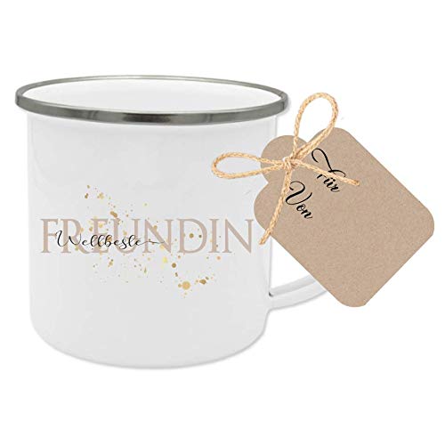 Manufaktur Liebevoll Tasse „Weltbeste Freundin - Besonderes Geschenk für die beste Freundin - Geschenkidee als Dankeschön, zum Geburtstag u.v.m. von Manufaktur Liebevoll