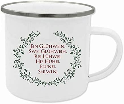 Manufaktur Liebevoll Weihnachtstasse mit Spruch Ein Glühwein, Swei Glühweih, Reih …. I das perfekte Geschenk für die Vorweihnachtszeit und zu Weihnachten I bruchsichere Glühweintasse von Manufaktur Liebevoll