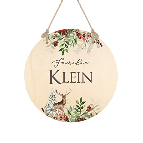 Manufaktur Liebevoll personalisiertes Türschild aus Holz - nachhaltiges Familientürschild für den Eingangsbereich (personalisiertes Türschild) von Manufaktur Liebevoll