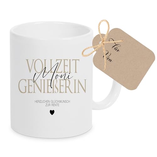 Rente Tasse Geschenk Frau I Rente Geschenk Tasse Mann I Kaffeetasse personalisiert Kollegin Name Ruhestand Kollegin Abschiedsgeschenk Pension (Rentnerin) von Manufaktur Liebevoll