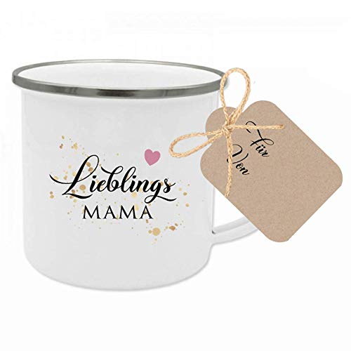 Tasse mit Spruch “Lieblingsmama” I Das perfekte Geschenk für die Oma I Geschenkidee zum Geburtstag, zum Muttertag, als Dankeschön und zu Weihnachten I mit Geschenkanhänger von Manufaktur Liebevoll