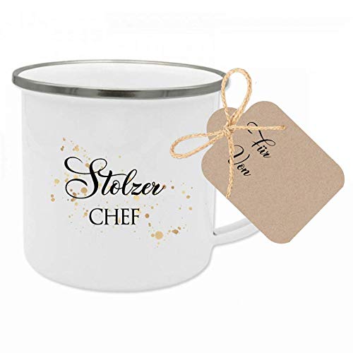 Tasse mit Spruch Stolzer Chef” I Das perfekte Geschenk für den Chef I Geschenkidee zum Geburtstag und als Dankeschön I mit Geschenkanhänger von Manufaktur Liebevoll