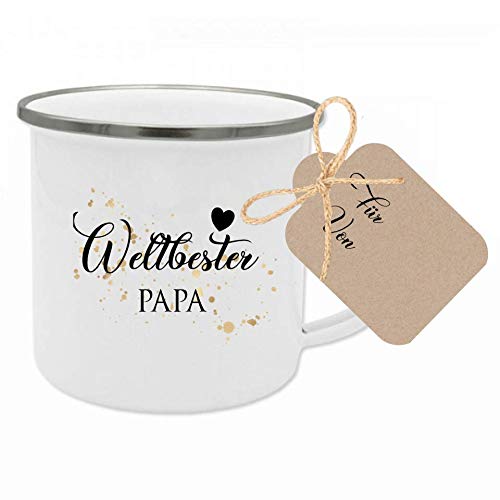 Tasse mit Spruch “Weltbester Papa” I Das perfekte Geschenk für den Papa I Geschenkidee zum Geburtstag, zum Vatertag, als Dankeschön und zu Weihnachten I mit Geschenkanhänger von Manufaktur Liebevoll