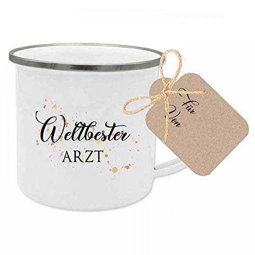 Tasse mit dem Spruch Weltbester Arzt I Das perfekte Geschenk für den Arzt I Geschenkidee als Dankeschön I mit Geschenkanhänger von Manufaktur Liebevoll