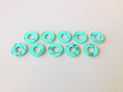 Manufaktur Martinshof 10 Stück Flachdichtung Klingersil C4400, 1 mm 1/4 Zoll, Grün, 100% passgenau und sauber verarbeitet, DIN 7715 P2, 10 g, 5 mm Innendurchmesser, 11.5 mm Außendurchmesser von Manufaktur Martinshof