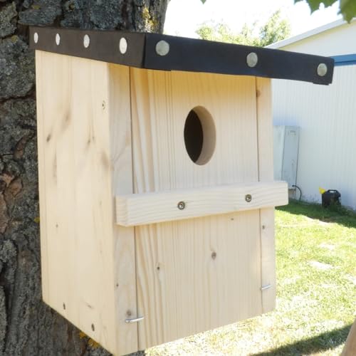 Nistkasten Gartenrotschwanz 48/32 mm fertig montiert Manufaktur Martinshof L: 15,50 cm B: 15,50 cm H: 33,00 cm Nistkasten, Vogelhaus, Vögel, Vogelschutz, Brutplatz, Insekten, Brutkasten, von Manufaktur Martinshof