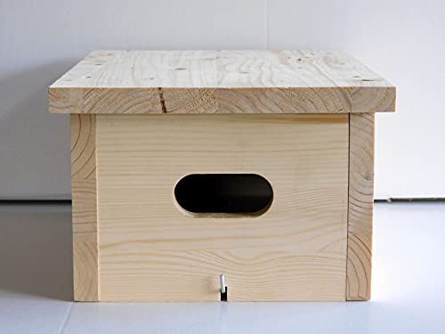 Nistkasten Mauersegler Bausatz, Manufaktur Martinshof, H: 15,50 cm B: 24,00 cm T: 34,50 cm Durchmesser Einflug-Loch: 3,00 cm x 6,50 cm Langhöhle, Vogelhaus, Vögel, Vogelschutz, Brutplatz von Manufaktur Martinshof