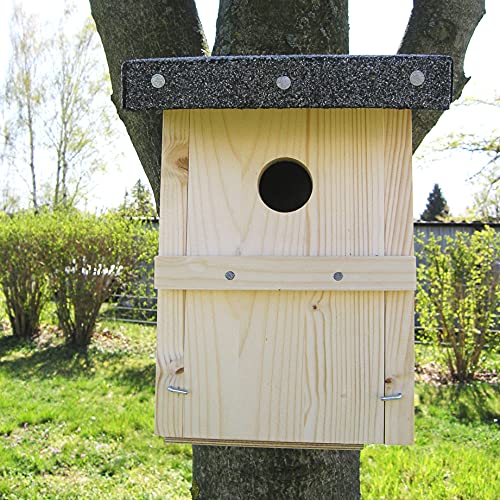 Manufaktur Martinshof Nistkasten Star 45 mm Natur Fichtenholz gehobelt unbehandelt fertig montiert Hängend von Manufaktur Martinshof