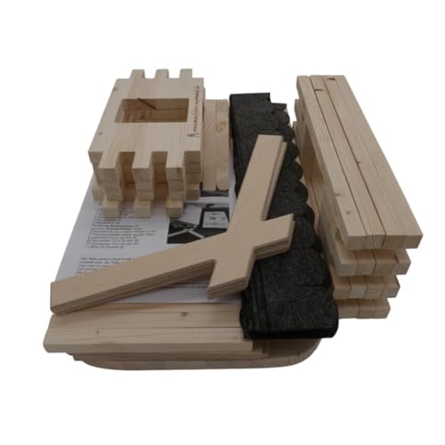Vogelhaus Bausatz Charlie grau Manufaktur Martinshof L: 47 cm B: 38,5 cm H: 43 cm Material: unbehandeltes Fichtenholz Futterhaus Garten Outdoor Holz Geschenk Balkon von Manufaktur Martinshof