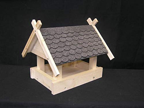 Vogelhaus klein grau Manufaktur Martinshof L: 32,00 cm B: 29,00 cm T: 27,00 cm, Futterhaus, Fütterung, Bausatz, Dachschindeln, Holz, Futterstation, Vogelfutterhaus,… von Manufaktur Martinshof