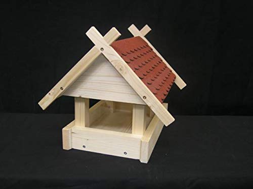 Vogelhaus rot Manufaktur Martinshof L: 32,00 cm B: 29,00 cm T: 27,00 cm Futterhaus, Fütterung, Dachschindeln, Holz, Futterstation hergestellt inder Werkstatt für behinderte Menschen in Deutschland von Manufaktur Martinshof