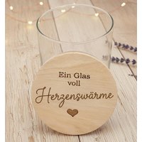 Personalisiertes Glas Mit Holzdeckel Gravur Ein Voll Herzenswärme Geschenkidee Abschied Kollegen Lehrer Freundschaft Danke Vorratsglas von ManufakturDon