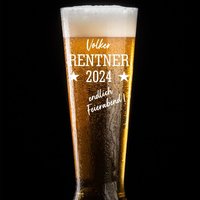 Geschenk Rente Bierglas Mit Namen Bierstage Glas Wunschname - Geschenkidee Ruhestand von ManufakturHERRlich