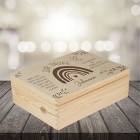 Erinnerungskiste Taufe Regenbogen Erinnerungsbox Mit Wunschnamen - Geschenk Babybox Taufgeschenk Erinnerungskiste Taufe Regenbogen Erinnerungsbox Mit Wunschnamen - Geschenk Babybox Taufgeschenk von ManufakturHerzlich