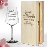 Geschenk Für Hebamme- Weinglas Glück Ist... Dein Wunschname - Geschenkidee Geburt Optional Mit Kiste von ManufakturHerzlich