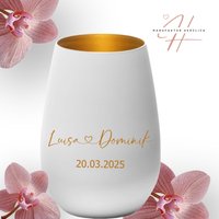 Personalisiertes Windlicht Hochzeit - Wunschnamen Geschenkidee Brautpaar Tischdeko Hochzeitslicht von ManufakturHerzlich