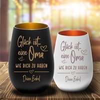 Windlicht Mit Gravur Glück Ist...oma Geschenkidee Zum Muttertag - Geburtstag Weihnachten von ManufakturHerzlich