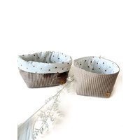 Utensilo/ Stoffkörbchen Waffelpique/Musselin 100% Baumwolle von ManufakturHerzstueck