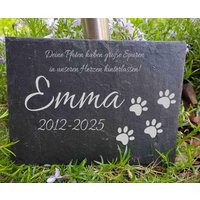 Gedenktafel Für Hund Katze Haustier Schiefer Grabstein Grabplatte Trauerplatte Schiefertafel Personalisiert von ManufakturIdeenreich