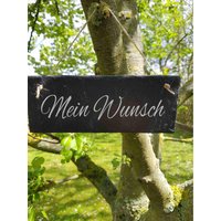 Namensschild Wunsch Beschriftung Eigener Text Schild Garten Schieferschild Schiefertafel Personalisiert von ManufakturIdeenreich
