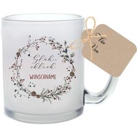 Glastasse Weihnachten Personalisiert Glühwein "Glühcklich" Wunschname Glühweintasse Glas Weihnachtsgeschenk Punschbecher Name Glühweinglas von ManufakturLiebevoll