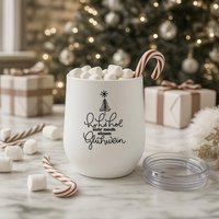 Glühweinbecher Edelstahl Mit Deckel - Thermobecher Weihnachten | Punschbecher Winter Geschenkidee & Wichtelgeschenk 5 Motive Zur Auswahl von ManufakturLiebevoll