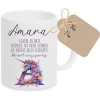 Geschenk Tasse Mädchen Einschulungsgeschenk Zur Einschulung Einhorn Pferd Name Geburtstag Kita Start von ManufakturLiebevoll