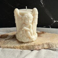Kerze Engel Rapswachs, Engelfigur Kerze, Dekokerze Engel, Geschenk, Handgemachte Engelkerze Aus Dekoration von ManufakturLoewe
