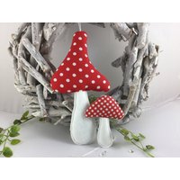 2 Stoffpilze in Rot/Weiß, Pilze, Dekopilze, Herbst von ManufakturSteinhoff