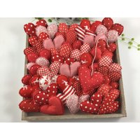 Feine Stoffherzen - Rot/Weiß, Dekoherzen, Herzen von ManufakturSteinhoff