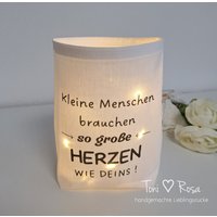 Abschiedsgeschenk Kita , Kindergarten Abschied Geschenk Erzieher Lichttüte Lichterbeutel Danke Stoffwindlicht Mit Spruch, Windlicht Deko von ManufakturToniRosa