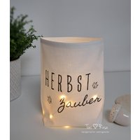 Herbst Deko Lichttüte, Lichterbeutel, Herbstgeschenk Licht Herbstzauber Stoffwindlicht Mit Spruch, Geschenkidee Freundin, Abschiedsgeschenk von ManufakturToniRosa