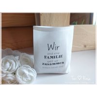 Lichttüte, Lichterbeutel, Stoffwindlicht Mit Spruch, Familie, Tischdeko, Geschenk Geburtstag Lichttüte, Lichterbeutel, Stoffwindlicht Mit Spruch, Familie, Tischdeko, Geschenk Geburtstag von ManufakturToniRosa