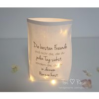 Lichttüte, Lichterbeutel, Stoffwindlicht Mit Spruch, Freundschaft, Freunde, Geschenkidee , Abschiedsgeschenk, Umzug, Shabby Lichttüte, Lichterbeutel, Stoffwindlicht Mit Spruch, Freundschaft, Freunde, Geschenkidee , Abschiedsgeschenk, Umzug, Shabby von ManufakturToniRosa