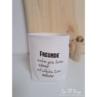 Lichttüte, Lichterbeutel, Stoffwindlicht Mit Spruch, Freundschaft, Freunde, Geschenkidee , Abschiedsgeschenk, Umzug, Shabby Lichttüte, Lichterbeutel, Stoffwindlicht Mit Spruch, Freundschaft, Freunde, Geschenkidee , Abschiedsgeschenk, Umzug, Shabby von ManufakturToniRosa